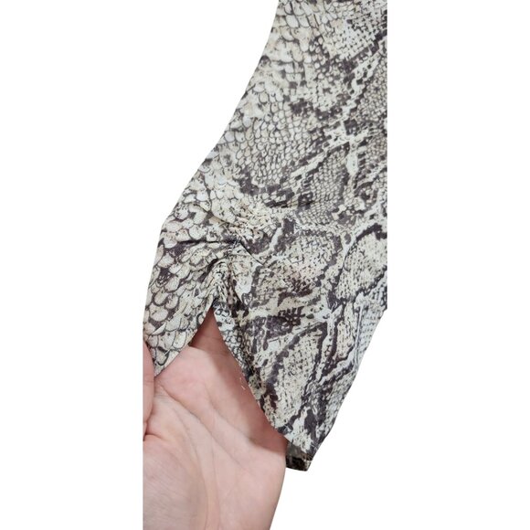REFORMATION Monica Wrap Dress Mini Snakeskin Print Size SX Animal Print Boho - Picture 6 of 9